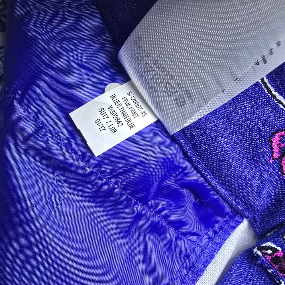 Old‎ Navy NWOT Pixie Mid-Rise Ankle Pants Blue Floral Slim Fit Trousers Size 8 - Picture 5 of 9